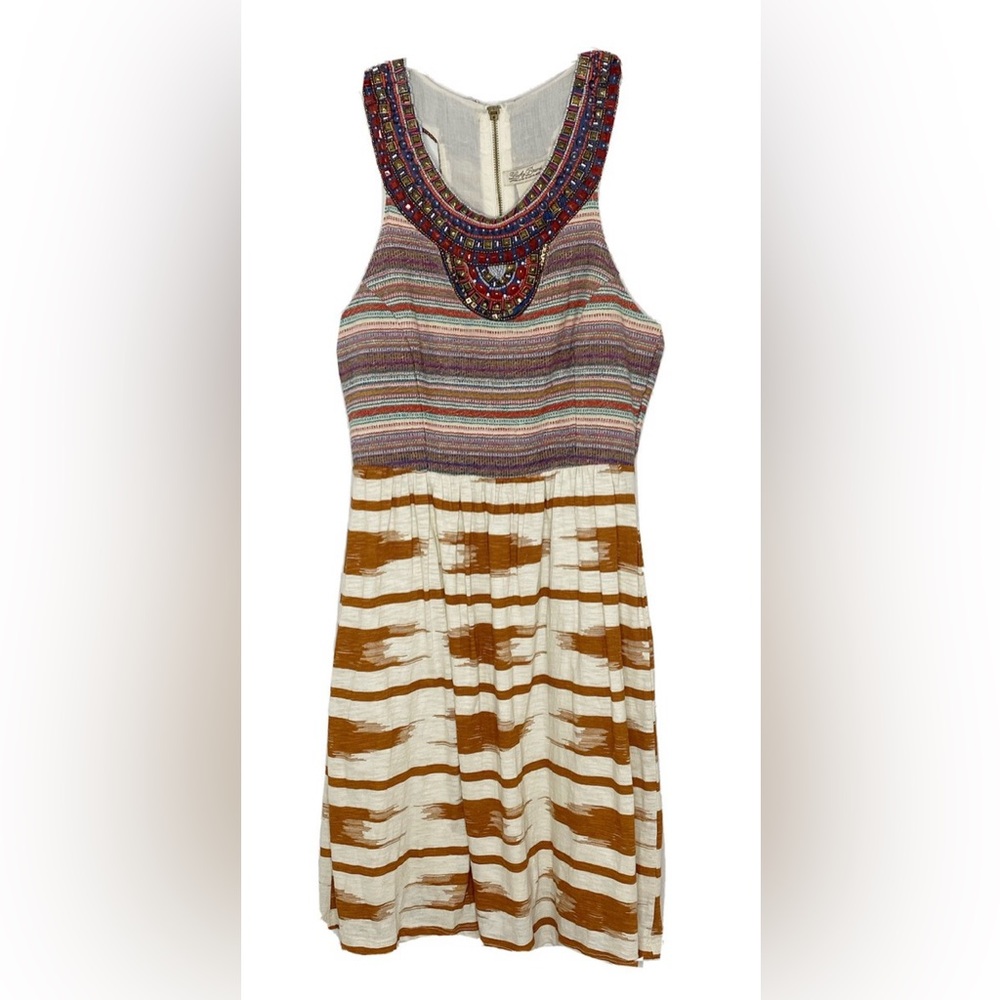 Sale Lucky Brand Grecian Beaded  Sleeveless Midi Dress